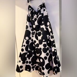 VENUS Black and White Circle Pattern Crinoline Skirt